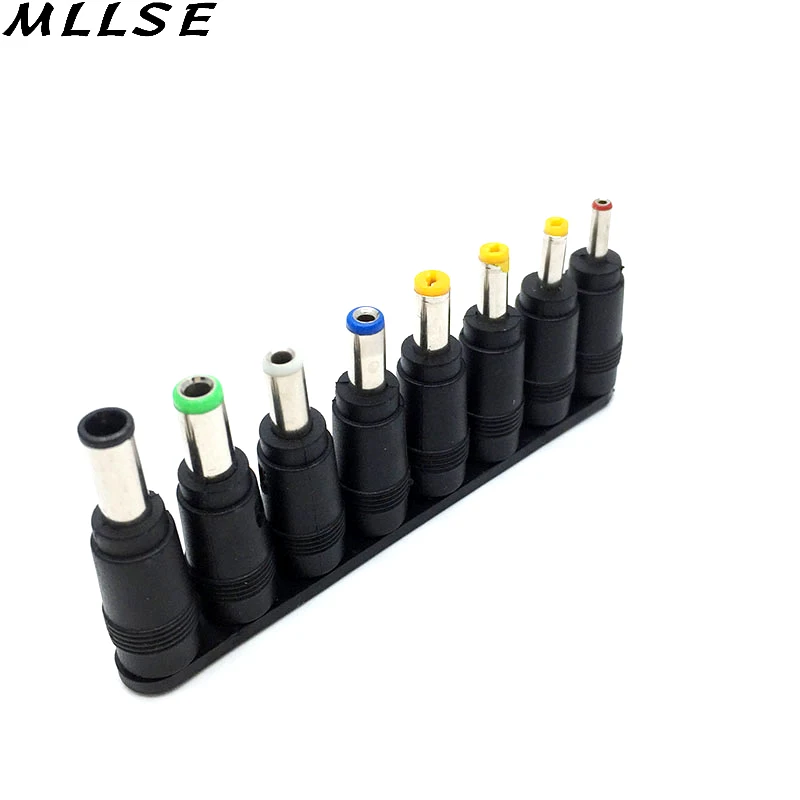 

MLLSE 2x8pcs DC 5.5*2.1 Multi-function Power Socket Adapter Charger Angled Interchangeable Tips for Computer Laptop Notebook