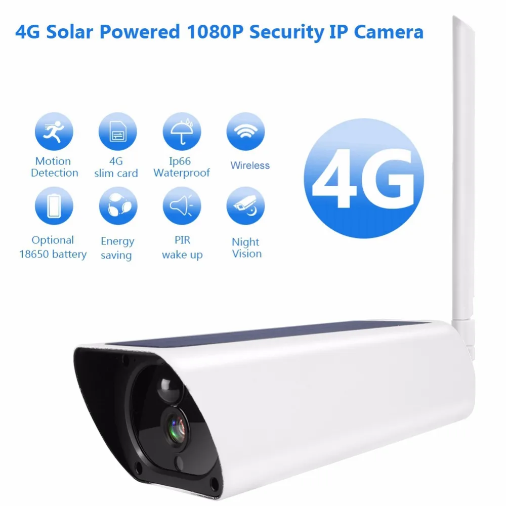 Водонепроницаемая камера видеонаблюдения с ночным видением 1080P 4G|Камеры
