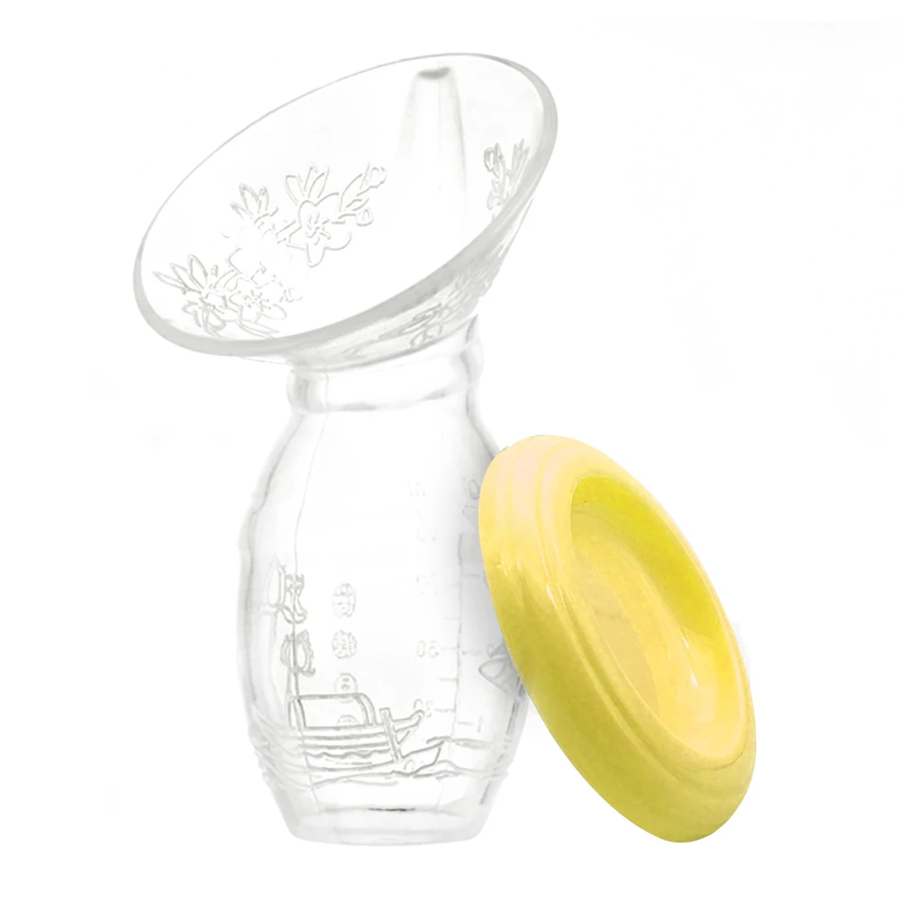 Силиконовый ручной молокоотсос для кормления грудью молокоотсос пищевой силикон - Цвет: Цвет: желтый