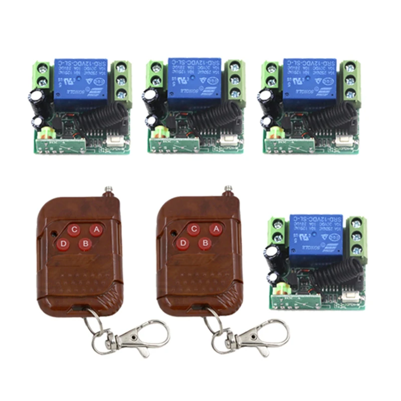 

NEW! DC12V 4 Relay CH Momentary Toggle Latched RF Remote Control Switch System, Wireless Receiver&Transmitter LED ON OFF 4270