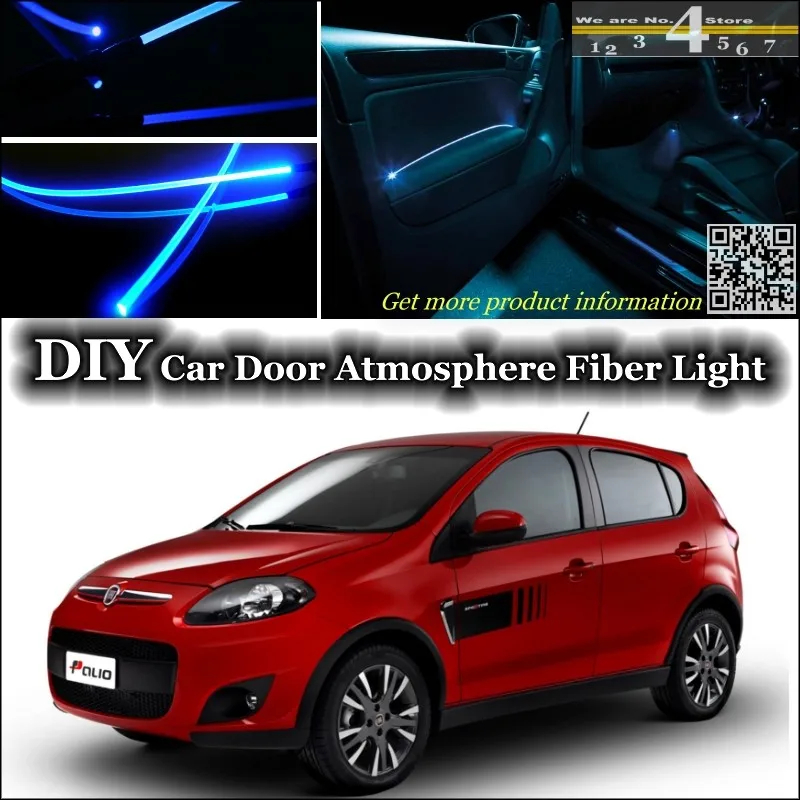 Для Fiat Palio внутренний окружающий свет тюнинг атмосферное волоконно-оптическое освещение внутри двери освещение(не EL свет) ремонт
