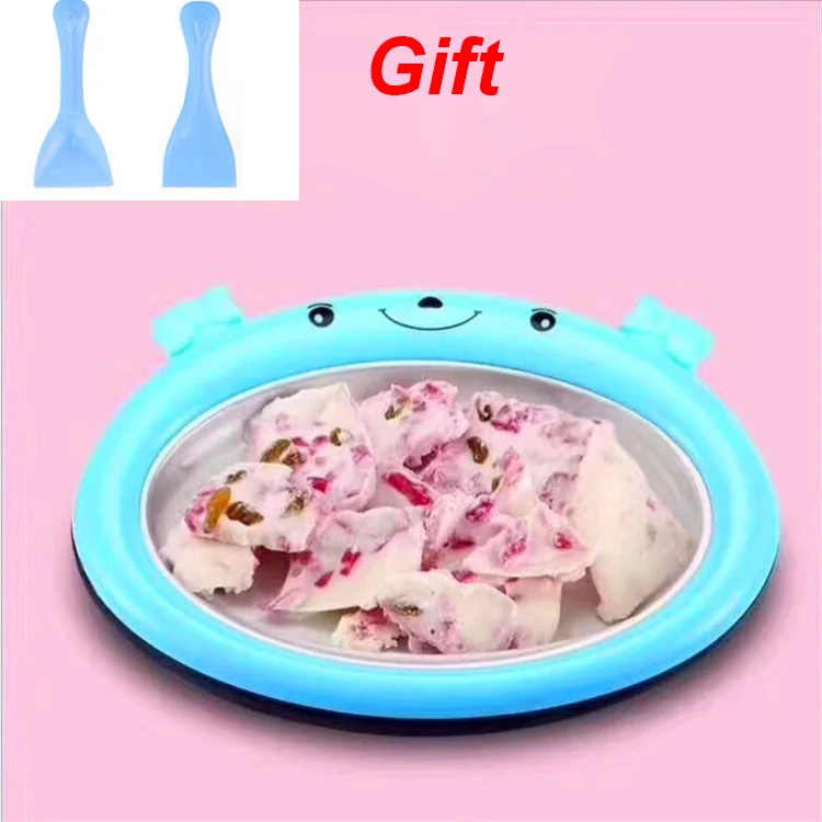 Magik Non-electronic Instant Ice Cream Maker Plate Fried Icecream Ice Roll  Pan Machine Frozen Yogurt (Pink)