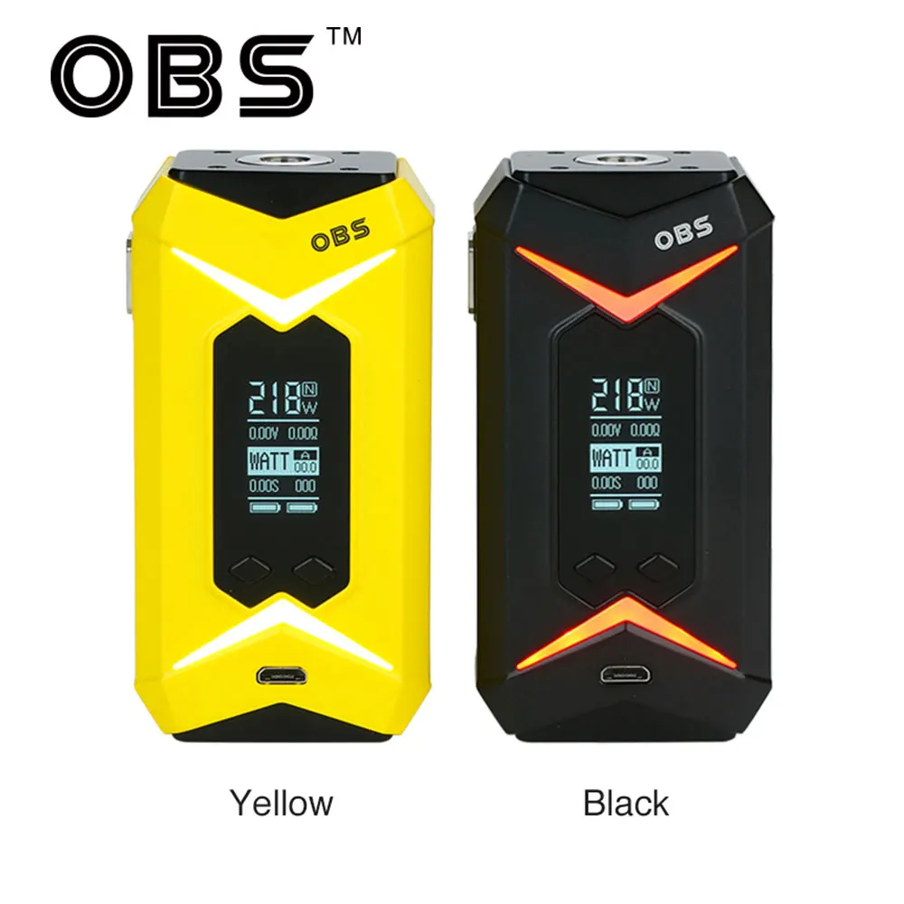 

Original OBS Bat Box MOD with Max 218W Output Power & Comfortable Fire Button E-cig Vape OBS Bat Mod No 18650 Battery