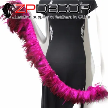 

New! ZPDECOR 700-800 pcs 4-6 Inch Decolor Rare Directly Dyed Hot Pink Strung Rooster Saddle Feathers for Wedding Decor Feathers