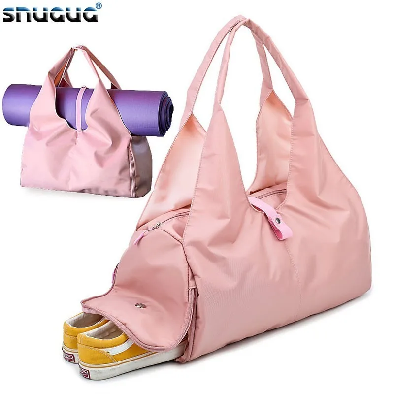 

SNUGUG New Waterproof Gym Bag With Shoe Compartment Nylon Travel Ladies Handbags Crossbody Big Mini Yoga Mat Bag For Women 2023