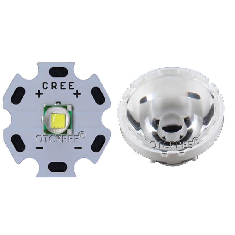 Cree XM-L LED T6 White Light with 20mm star pcb+ 3.7V 5modes led Driver+T6 15degree led Lens with Base Holder kit