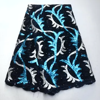 

FolaSade Sequins African Lace Fabric 2019 High Quality French Velvet Lace Fabric With Stones Lace Fabric For Wedding Party TZ546