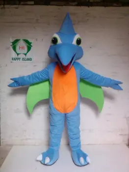 

Fancy Blue Woodpecker Mascot Costume Woody Bird Adult With Long Blue Haired Big Yellow Mouth for Halloween party event