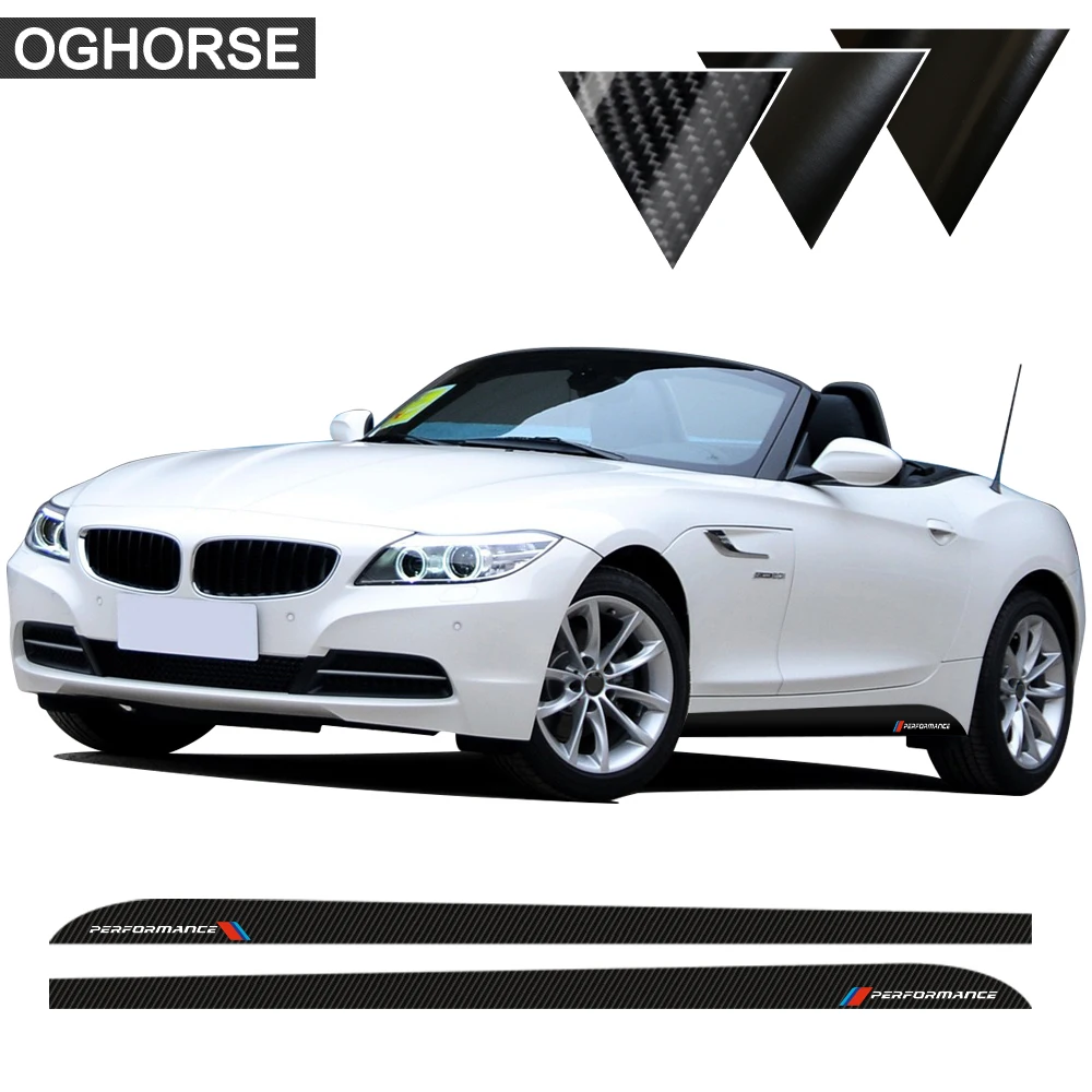 

2 pcs M Sport Performance Side Skirt Sill Stripe Vinyl Decal Stickers for BMW Z4 E85 E86 E89 5D Carbon Fibre Vinyl Accessories