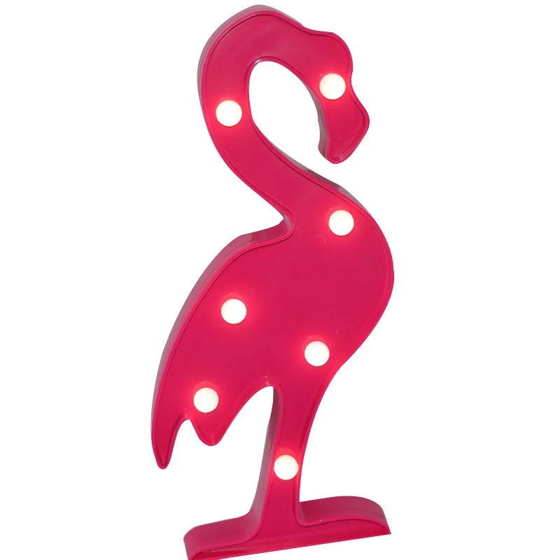 

3D Marquee Flamingo Night Lamp with 7LED Battery operated White Cloud Letter light luces led decoracion