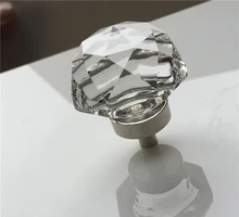 10 peças 30-40mm Cogumelo cabeça de cristal alça alça de Cristal de alto grau K9 liga porta de cristal transparente único buraco alça