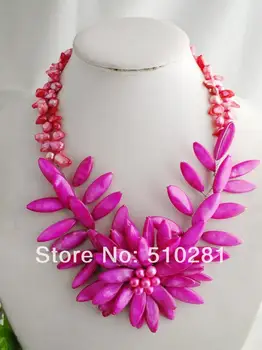 

Free ship!!! Z-606 Fashion Pearl Shell Flower Necklce