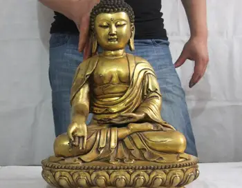 

Tibet buddhism Copper bronze Gild Sakyamuni Shakyamuni Tathagata buddha statue 8.02