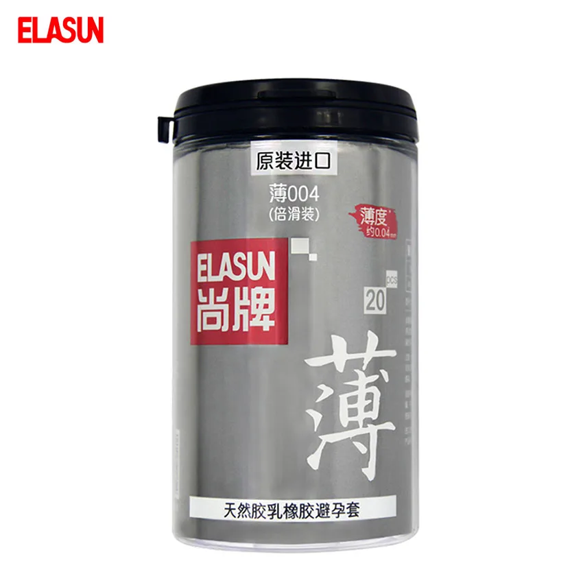 ELASUN 20 pcs Ultrathin 0 04mm Double Lubrication font b Condoms b font Colorless Limpid Natural