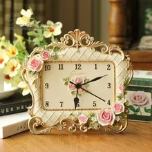 Mute font b clock b font frame Rose Resin font b clock b font Creative Desk