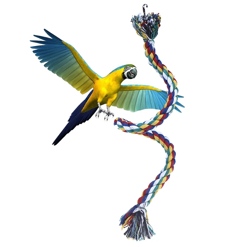 50cm Rope Braided Pet Parrot Chew Perch Coil Bird Cage Cockatiel Toy Birds Training Accessories | Дом и сад
