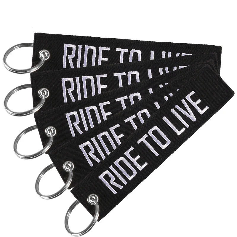 Live to Ride вышивка бирка-брелок для ключей для мотоцикла 1 шт. PK-0041