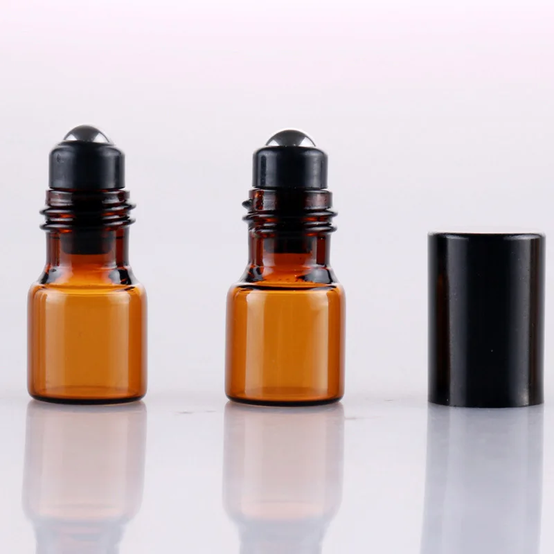 

2ml Essential Oil Vials with Stainless Steel Roller Black Golden Sliver Cap Empty Refillable Roll on Bottle 50pcs/lot P217
