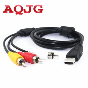 

New 1.5m 5ft USB Male A to 3 RCA AV A/V TV Adapter Cord Cable USB to 3RCA audio video cable For set-top box TV Game consoles