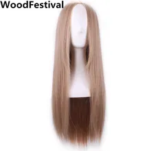 WoodFestival harajuku wig cosplay carve long blonde wig straight women wigs natural hair heat resistant synthetic wigs with part WoodFestival harajuku wig cosplay carve long blonde wig straight women wigs natural hair heat resistant synthetic wigs with part