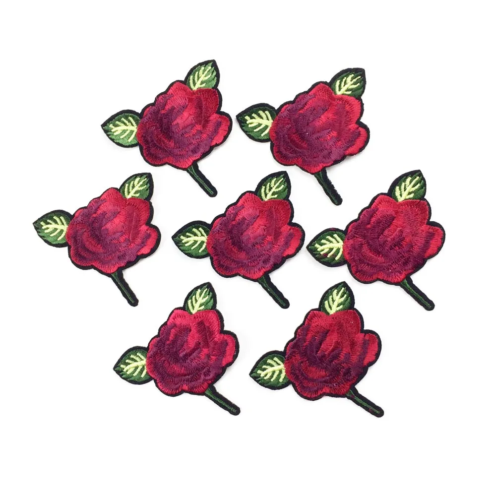 Iron On Patches For Clothing Iron On Rose Flower Appliques For Garment Embroidery Stickers For