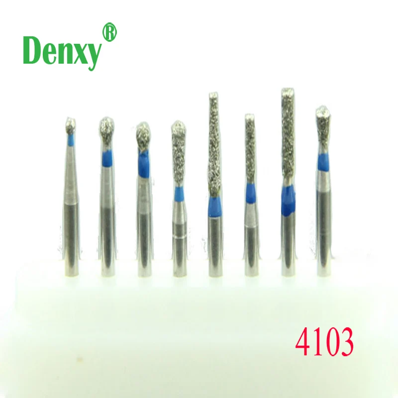 Denxy 16pcs/lot #4103 Cavity Prepartion Super Quality Dental Diamond Burs Drill Polishing Smoothing High Speed Handpiece Dental 20pcs lot dental diamond burs br 46 dentistry burs 001 012m round type dental burs dental tools for dentist high quality br 46