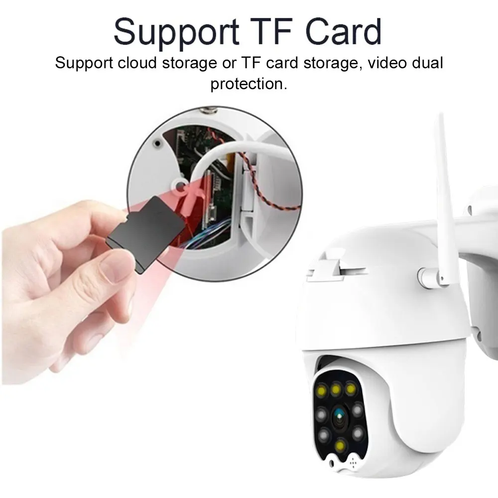 1080P IP Camera 19D Wifi Pan Camera PTZ IP66 8 LED  Night Vision Full HD Two-Way Audio Outdoor Wireless Wifi Security Camera