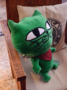 

Adorable Green O.K. Kitty Cat Plush Toy Doll Stuffed Cartoon Cushion Pillow Gift 50CM Tall