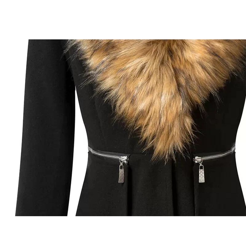 Black Coat Female 2018 Winter Women Parka Long Windproof Jackets Alpaca Coat Women Rabbit Fur Collars Stitching Wool Blends 50 Black Coat Female 2018 Winter Women Parka Long Windproof Jackets Alpaca Coat Women Rabbit Fur Collars Stitching Wool Blends 50