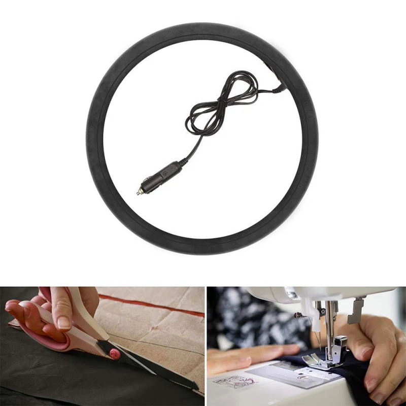 

New Car Heating Steering Wheel Cover Relaxing Drive Keep Your Hands Warm 12V Electric Leather Steering Wheel Cover