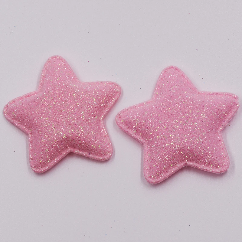 30 шт. 4,8 см Gliter Star мягкие аппликации для головных уборов аксессуары аппликация и Одежда Швейные декоративные нашивки - Цвет: pink