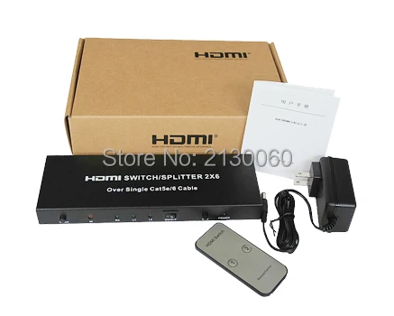 Сплиттер hdmi cat 2X6 hdmi сплиттер/удлинитель по одиночной Cat 5E/6, с 4 шт 60 м удлинители