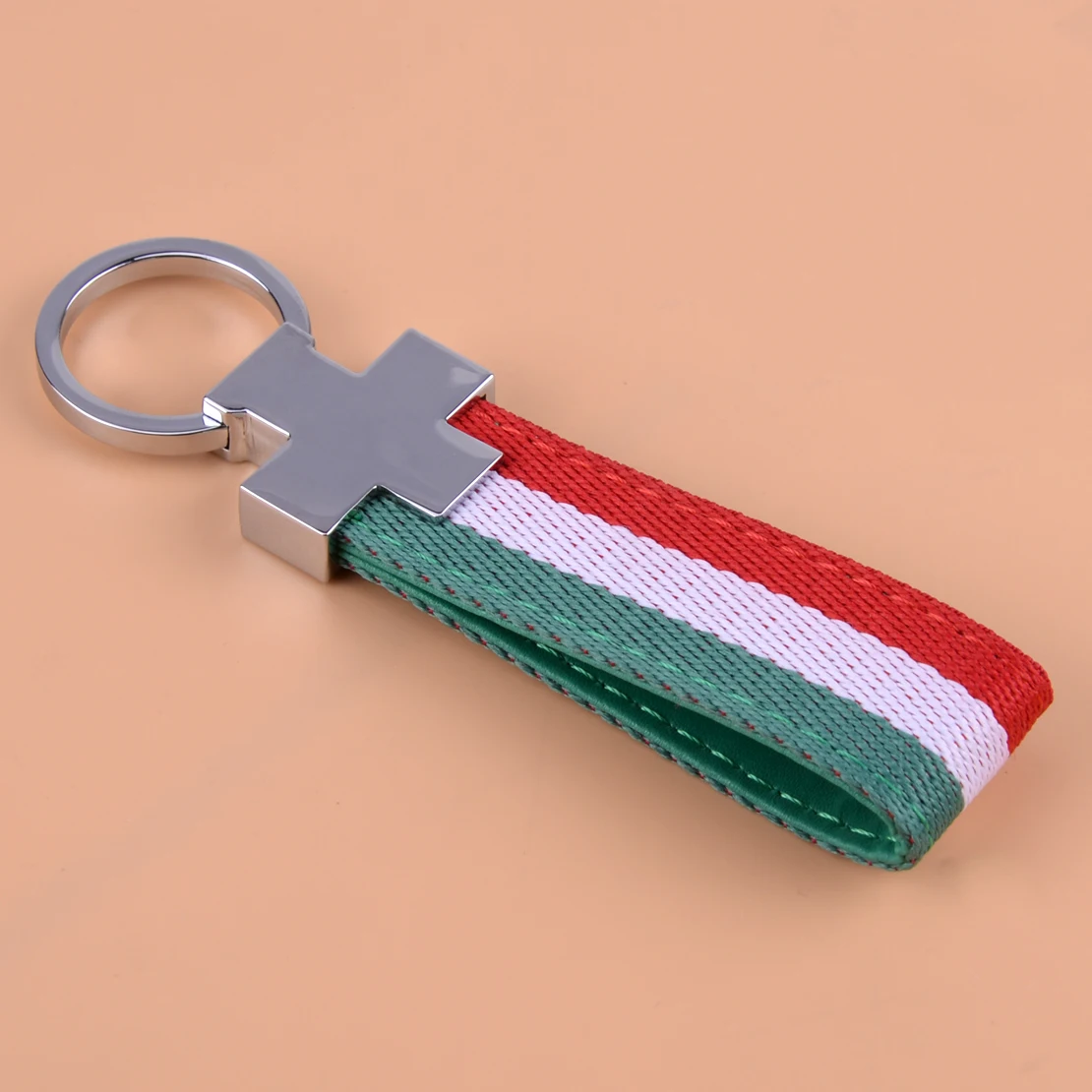

beler Italy Key Strap Nylon Keychain Key Ring Holder PU Leather Italian Flag Fit for Alfa Romeo Car Styling Accessories