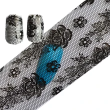 100 см x 4 см черный цветок, наклейки для ногтей, декоративные наклейки, аксессуары для красоты LAXK12