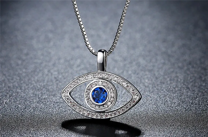 New Arrival Exaggerated Lucky Blue Eyes Necklace Devil Eye Personality Fashion Pendant Necklace Statement Jewelry for Women N333 (3)