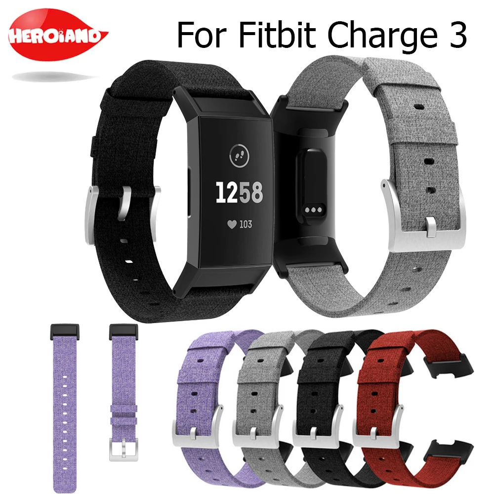 Цветной ремешок для Fitbit Charge 3 умный браслет часов Холщовый нейлоновый сменный