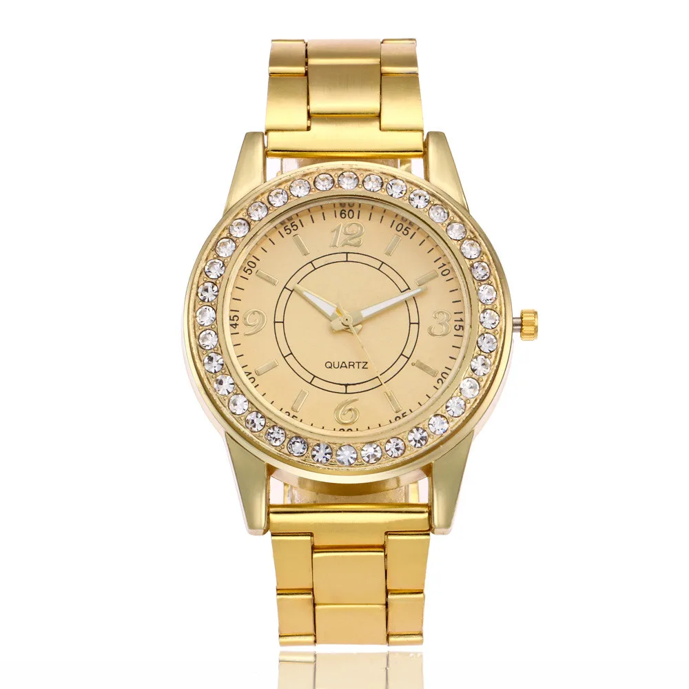 Golden Classical Watch Women Luxury Brand Crystal Ladies Bracelet