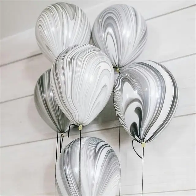 10pcs 12inch Agate Marble Latex Balloons Helium Inflatable Air Balls Wedding Decoration Baby Birthday Party Balloon Supplies