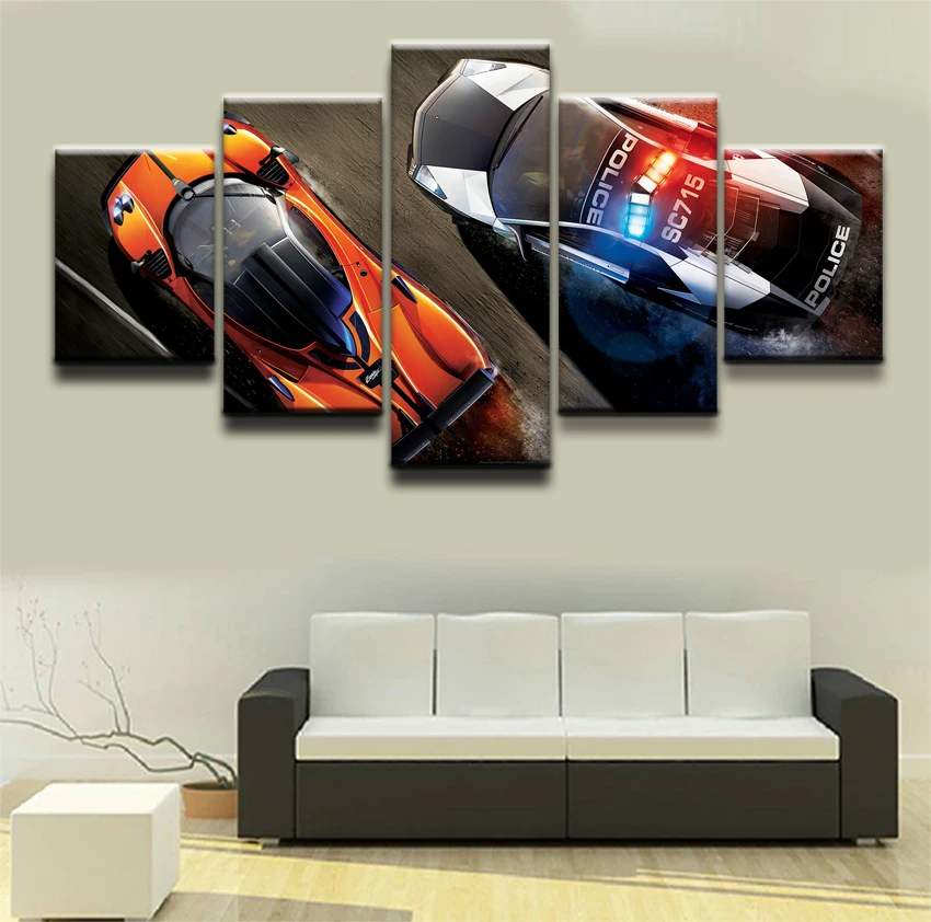 

5 Pieces Cartoon Game Need For Speed Modern Home Wall Decor Painting Canvas HD Print Painting Canvas Wall Picture For Home Decor