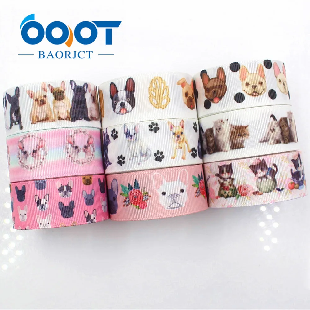 

OOOT BAORJCT G-181013-1348,25mm 10yards Small animals Ribbons Thermal transfer Printed grosgrain,DIY gift wrapping materials