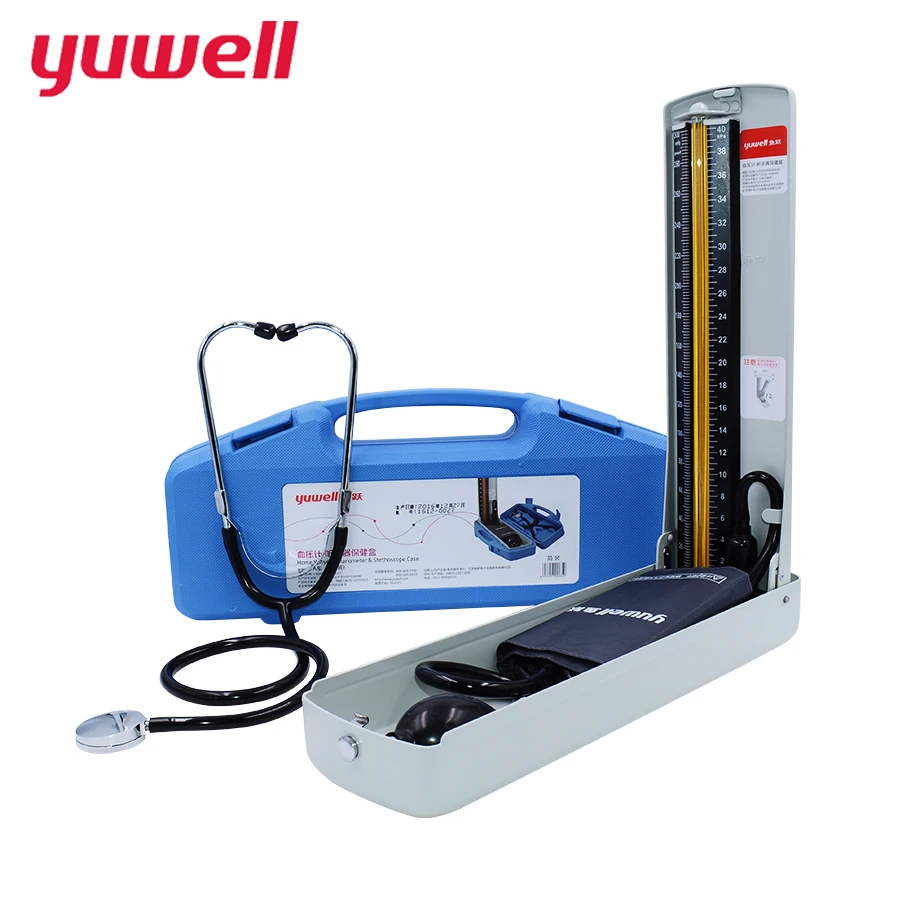 Upper Arm Mercury Sphygmomanometer and Stethoscope Kit Home Health Blood Pressure Monitor Pro