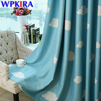 

Blue Print Curtain Cloud Design Window Curtain Treatments Pink Sheer Panels For Living Room Bedroom Drapes Sheer Tulle WP125-30