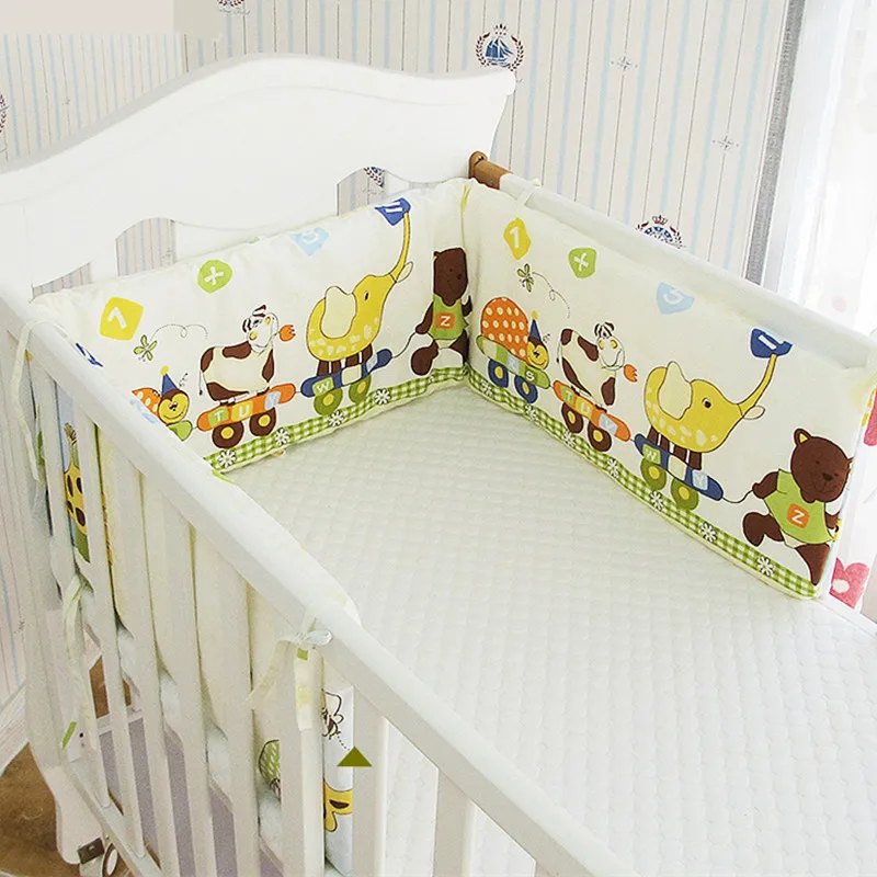Уплотненная кровать для новорожденных с изображением животных, цельный бампер, 180*30 см, детская кроватка с протектором, подушка, бампер, 9 цветов, детская кровать, Декор - Цвет: kuai le lv xing