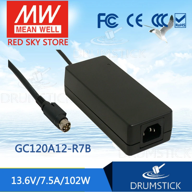 MEAN WELL GC120A12-R7B 13 6 В 7.5A meanwell GC120 в 102 Вт один внешний аккумулятор зарядное устройство |