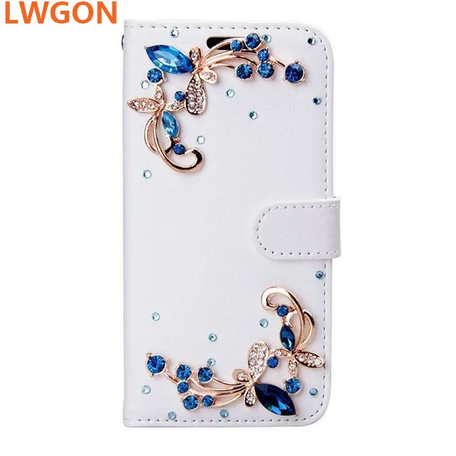 Роскошные побрякушки Кристалл Rhinestone Diamond Бабочка Флип кожаный чехол для OPPO A3S A7X A5 F9 F5 F7 R15X RX17 Neo K1 R17