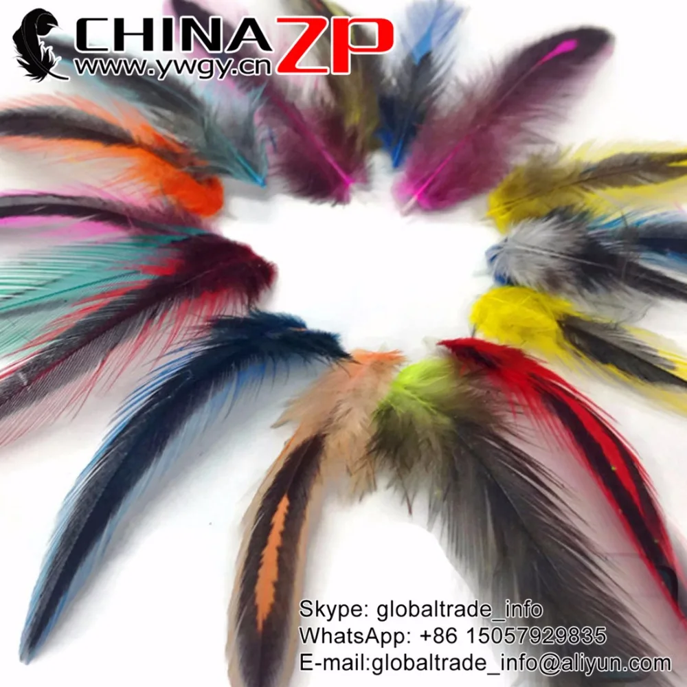 

CHINAZP 200pcs/lot 10-15cm(4-6inch) Length Selected Good Quality COLORFUL Mini Laced Hen Cape Feathers