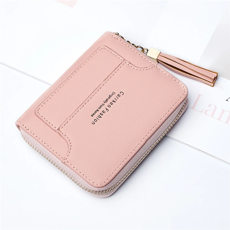 

Wallet Ladies Short Paragraph Korean Casual Purse Multi-Card Tassel Small Square Card Package