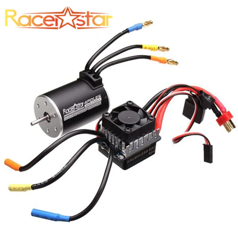 

Original Racerstar 3650 Sensorless Brushless Waterproof Motor 60A ESC Set For 1/10 Monster 1:10 Truck Truggy Cars