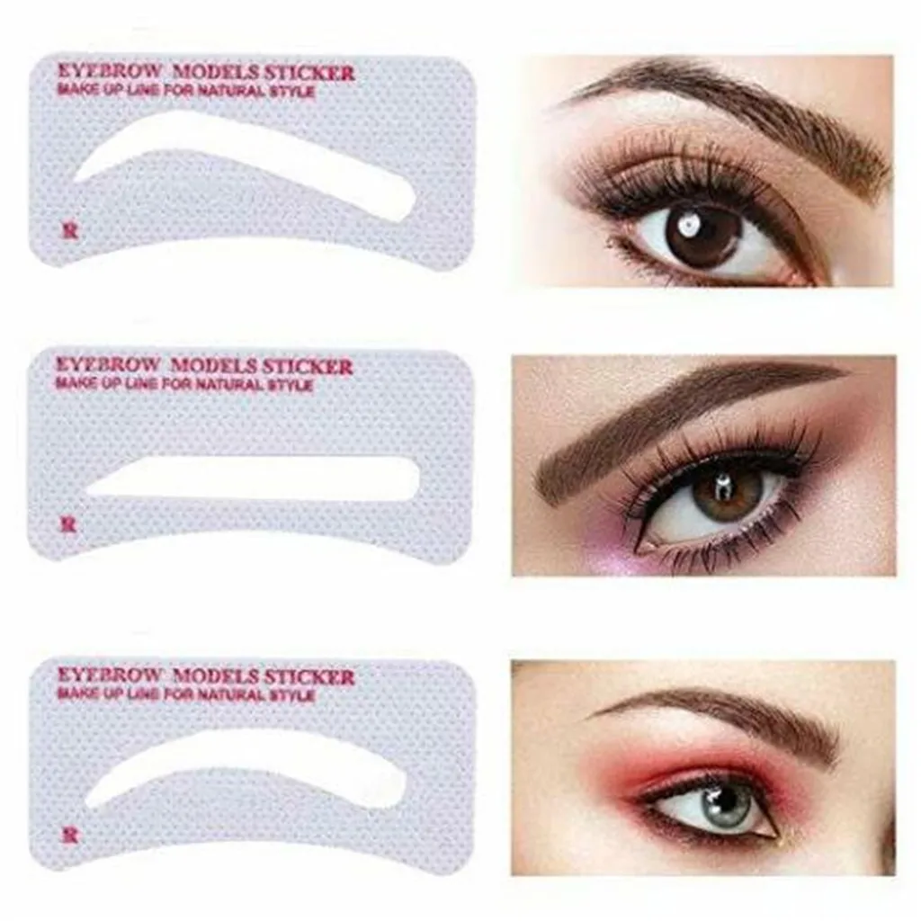 

New 48pcs Disposable Makeup Eyebrow Stencils Premium Eyebrow Stencils Makeup Tools Set tattoo eyebrows waterproof
