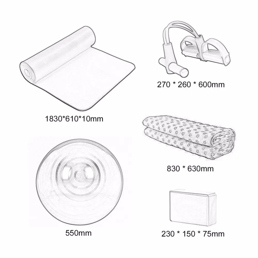 5 шт./компл. Йога Комплект для упражнений йоги кирпич Йога мяч ралли Йога Диапазоны сопротивления Полотенца с сумка Товары для похудения